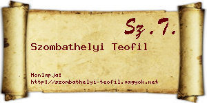 Szombathelyi Teofil névjegykártya